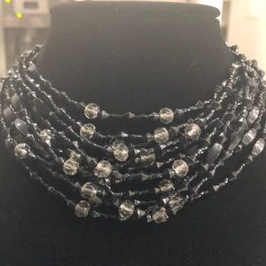 Black and Clear Bed Necklace